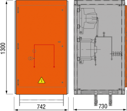 12 kV Messfeld 742 x 730 x 1300 mm