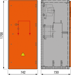 12 kV Messfeld 742 x 730 x 1700 mm