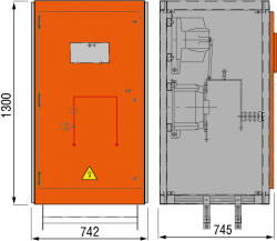 12 kV Messfeld 742 x 745 x 1300 mm