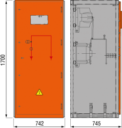 12 kV Messfeld 742 x 745 x 1700 mm