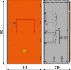 24 kV Messfeld 942 x 730 x 1700 mm