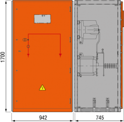 24 kV Messfeld 942 x 745 x 1700 mm