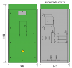 36 kV GISELA Messfeld 942 x 1273 x 1858 mm