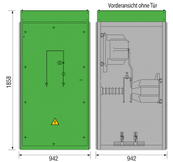 36 kV GISELA Messfeld 942 x 1273 x 1858 mm