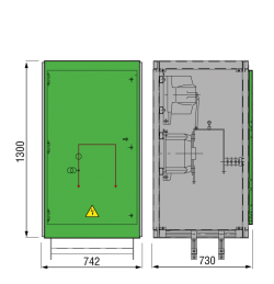 12 kV GISELA Messfeld 742 x 730 x 1300 mm
