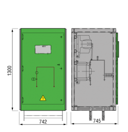 12 kV GISELA Messfeld 742 x 745 x 1300 mm