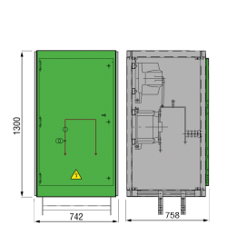 12 kV GISELA Messfeld 742 x 758 x 1300 mm