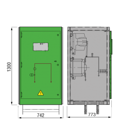 12 kV GISELA Messfeld 742 x 773 x 1300 mm