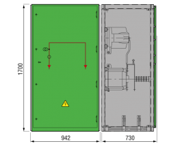 17,5 kV GISELA Messfeld 942 x 730 x 1700 mm