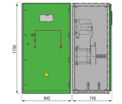 17,5 kV GISELA Messfeld 942 x 745 x 1700 mm
