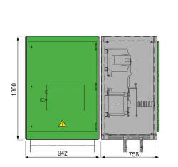 17,5 kV GISELA Messfeld 942 x 758 x 1300 mm