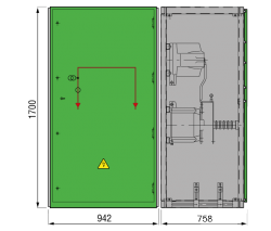 17,5 kV GISELA Messfeld 942 x 758 x 1700 mm