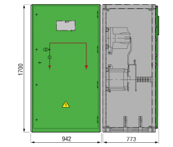 17,5 kV GISELA Messfeld 942 x 773 x 1700 mm