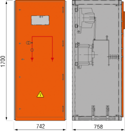 12 kV Messfeld 742 x 758 x 1700 mm