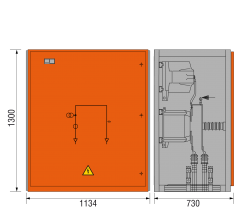 17,5 kV Messfeld 1134 x 730 x 1300 mm