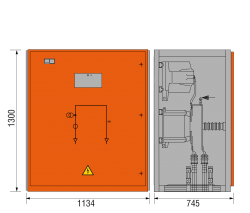 17,5 kV Messfeld 1134 x 745 x 1300 mm