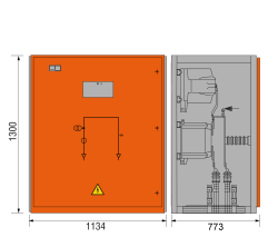 17,5 kV Messfeld 1134 x 773 x 1300 mm