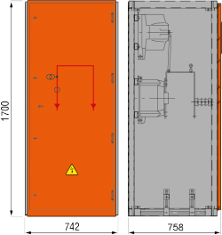 12 kV Messfeld 742 x 758 x 1700 mm