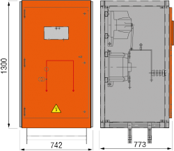 12 kV Messfeld 742 x 773 x 1300 mm