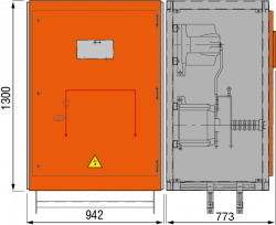 24 kV Messfeld 942 x 773 x 1300 mm