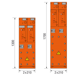 17,5 kV Kabelfeld 2x 210 x 1300/1700 mm