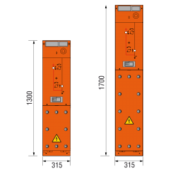 24 kV Kabelfeld 315 x 1300/1700 mm