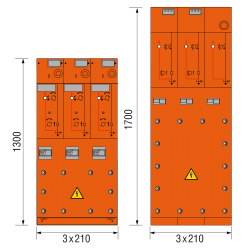 12 kV Kabelfeld 3x 210 x 1300/1700 mm