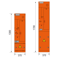 17,5 kV Trafofeld 370 x 1300/1700 mm (Tiefe 605 mm)