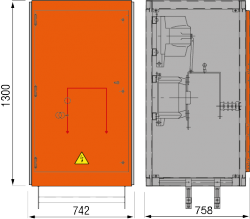 12 kV Messfeld 742 x 758 x 1300 mm