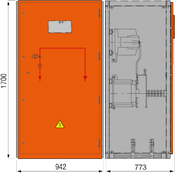 24 kV Messfeld 942 x 773 x 1700 mm